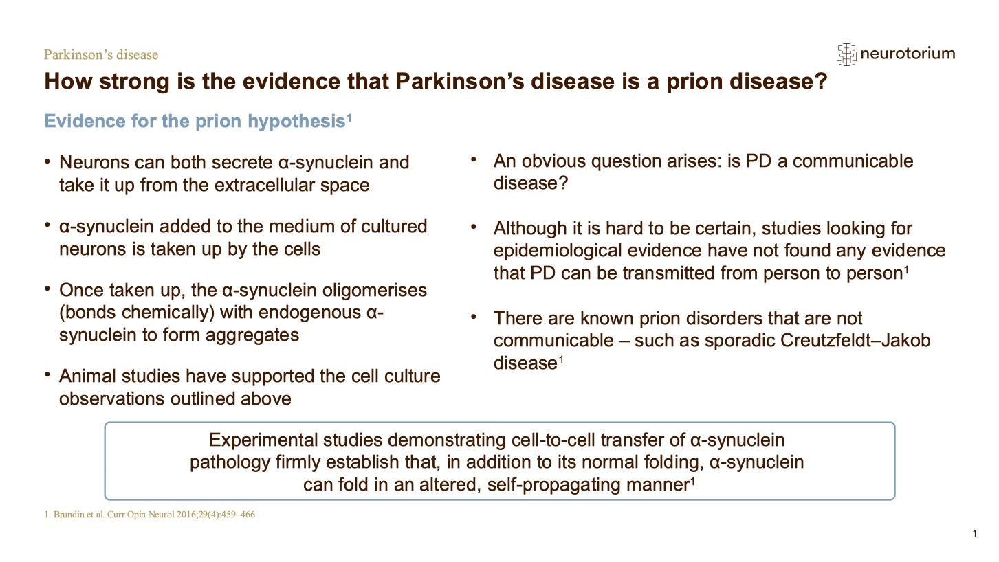 Parkinsons Disease – Neurobiology and Aetiology – slide 18